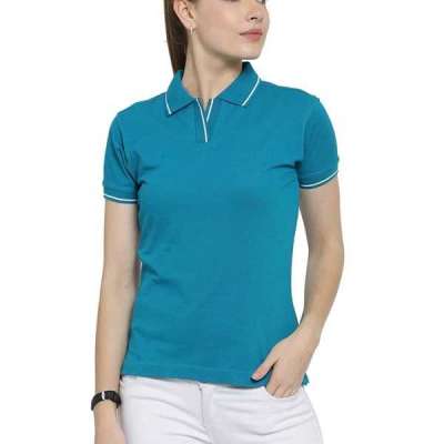 Women’s Organic Cotton Polo Black White T-Shirt Profile Picture