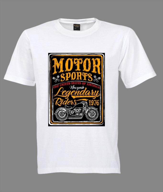 Round Neck White T-shirt MOTOR SPORTS – Delhi Digital Print